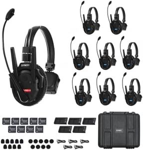 SYNCO Xtalk Xpro9 Wireless Intercom Headset System for 9 Persons, Communication Headset 2.4 GHz 1640feet/500m Long Distance Noise Reduction for Live Show Stage Performance Movie Shoot (Xpro9/9 PCS)