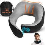 Heart & Spade Unique Quick Magnetic Locking Travel Neck Pillow, Pure Memory Foam, 360°Support, Unique Blended Cotton Fabric, Travel Pillow for Long Distance Flights, Comfy Loose Fit Design(Black)