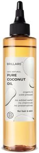 Brillare Pure Coconut Oil, Organic and Cold Pressed Hair Oil with Zero Chemicals, Rich in Vitamins & Amino Acids, Best for Dry & Flaky Skin, 100 Percent Natura Oill, 200 ml