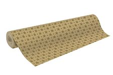 Clairefontaine 223905C - A Reel of Gift Paper - Raw Kraft Paper 70g - Dimensions: 50x0,70m - Pattern: Golden stars- wrapping, ideal for professional packaging
