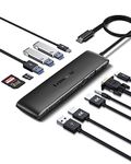 Lemorele USB C Dual Monitor Docking Station for Dell/HP/Lenovo/Surface Laptop, 12 in 1 Triple Display USB C Hub Adapter w/2 HDMI 4K+VGA+10Gbps 2 USB3.2+2 USB2.0+100W PD+USB C Data+SD/TF+Audio