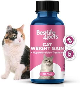 Cat Weight Gain & Hyperthyroidism Treatment, Safe and Effective Cat Appetite Stimulant, Thyroid and Metabolic Support, Weight Management Remedy, 400 All-Natural Odorless, Tasteless Pills