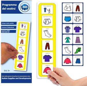 Autism Supplies and Developments Programma di Vestizione Agenda Visiva Bambini Autismo – 12 Flashcards – Italiano – CAA Giochi Montessori e Educativi –Ludattica –Regali per Autistici