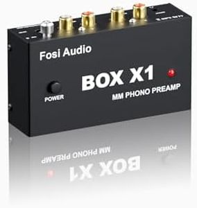 Fosi Audio Box X1 Phono Preamp for MM Turntables with 3.5MM Headphone and RCA Output, Mini Phono Preamplifier with Power Switch for Phonograph/Record Player, DC 12V Power Adapter Included