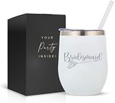 Bridesmaid Gifts Wine Tumbler, Whit