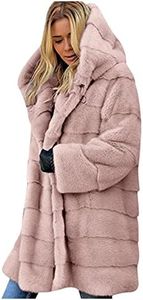Veste en fourrure synthétique pour femme - Couleur unie - Manteau en fourrure épaisse et chaude - Veste d'hiver longue en fourrure synthétique - Manteau d'hiver à manches longues - Veste en fourrure
