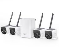 Swann MaxRanger4K Wireless NVR Security System, 4-Cam Kit with Solar Panels, Longest Range Wi-Fi, Person/Vehicle Detection, Colour Night Vision, Local Storage, No Monthly Fee, MR4KSD4
