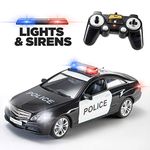 Prextex RC Police Car Remote Control Police Car RC Toys Radio Control Police Car Great Toys for Boys Rc Car with Lights and Siren for 5-Year-Old Boys and Up, Great Gifts and Stocking Fillers!