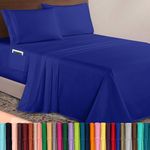 Elegant Comfort Luxurious 1500 Premium Hotel Quality Microfiber 4-Piece Sheet Set, 18-24 Inches Deep - Extra Deep Pocket Sheets - Ultra Soft 4PC Deep Pocket Sheets, Full, Royal Blue