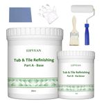 LIFVEAN Tub & Tile Refinishing Kit Bathtub Countertop Paint Kit White Coating Bright Gloss Sink Reglazing Kit White 33oz