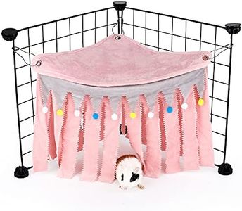 ONEJU Guinea Pig Hideout, 2 Pack Hideout for Guinea Pig, Guinea Pig Hideouts, Guinea Pig Cage Accessories for Guinea Pig, Bunny, Hamster, Chinchilla, Rabbit Without Metal Fences - Pink 2 Pack