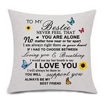 Bacmaxom Bestie Gifts Best Friend Cushion Cover for Women Friendship Gifts Throw Pillow Cover Cushion Cover for Best Friend (bestie-209)