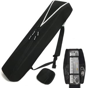 GETTOONE 88-Key Keyboard Case for Digital Pianos (58") - Padded Water-Resistant Hardcase Alternative with Adjustable Shoulder Strap & Reflective Strips