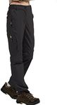 Jessie Kidden Walking Trousers Women Cargo Pants Waterproof Summer Lightweight Quick Dry Convertible Stretch Outdoor Casual UPF 50 Running Cycling Zip Off Capri #6601F-Black -30 (US 10)