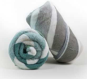 MAXOSHINE Hand Towel Set of 4-Super Soft Quick Dry Microfiber Face Towel for Women Men-Hanging Loop Napkins for Wash Basin Gym Sports Travel-40 x 60 cm (Green/Grey, Set of 2)