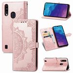 Ranyi for ZTE Blade A7 2020 Case, ZTE Blade A7 Prime Case, Mandala Flower Wallet Case with Credit Card Holder Kickstand Leather Flip Folio Magnetic Wallet Case for ZTE Blade A7 Prime/A7 2020 rose gold