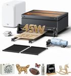 WECREAT Vision Pro 45W Laser Engraver and Cutter, with 137” Auto Conveyor Feeder & Fume Extractor, HD Camera & Auto-Lifting, Laser Cutter Cuts 1” Wood, Desktop Laser Engraver Machine for Woodworker