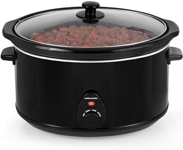 Andrew James 8L Slow Cooker, Removeable Easy to Clean Ceramic Bowl, 3 Temperature Settings, Cool Touch Handles & Non-Slip Feet, Energy Efficient Slow cooker with Tempered Glass Lid (black).