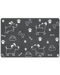 Dog Bowl Mat Absorbent Non-Slip: Grey 40 * 60 Cm Cat Food Mats Feeding Bowl Placemat Rubber Anti-Skid for Puppy Kitten Food Water Bowl Mat Washable Easy Clean No Mould for Dogs Cats