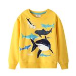 LitBud shark Sweatshirts for Boys Kids Toddler Clothes jurassic period Casual Graphic T-Shirt Cotton Top T Shirt Long Sleeve Crewneck Pullover Spring Autumn Winter Grey Size 4-5 Years Old 5T