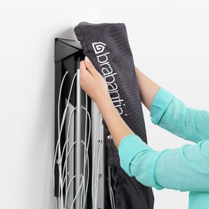 Brabantia WallFix Retractable Washing Line 24m – Wall-Mounted Silver Clothes Air Dryer with Protective Cover