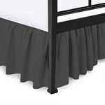 PC Diana Linen Ruffled Bed Skirt Split Corners Ultrasoft Poly Cotton/Microfiber Upto 18" Drop Expertise Tailored fit Wrinkle Free Bed Skirt (Full-Dark Grey)