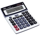 Calculator 12 Digits Big Button Big Display Office Desktop Calculator Dual Powered Business Financial Calculator Battery Solar Powered Grey Colour