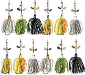 Bass Fishing Lures Kit Fishing Buzzbait Lure Bass Spinner Baits Kit Buzzbait for Bass Fishing Multicolor Swimbait Topwater Lure Hard Metal Spinnerbait Fishing Lure for Bass Pike Trout Fishing