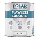 Polar Clear Lacquer Paint - 500ml | Satin Finish | Quick Drying & Durable Lacquer for Wood, Plastic, Metal, Concrete, Glass & Ceramics | Water Resistant Coating for Interior & Exterior Surfaces