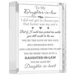 YWHL Crystal Daughter in Law Gifts, Laser Engraved Crystal Birthday Gifts for Daughter in Law from Mother in Law, Best Keepsake Gifts for Daughter in Law on Wedding Mother's Day Christmas