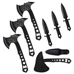 Throwing Axes and Throwing Knives Tomahawks Set with Bottle Opener and Nylon Sheath, 10in Throwing Hatchet for Competition and Recreation, Black