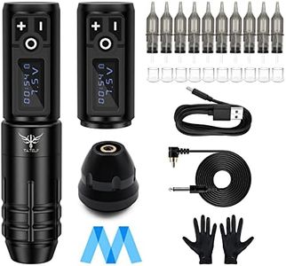 TATELF Pro Tattoo Machine Kit Wireless Tattoo Pen Machine with 2pcs Tattoo Battery Tattoo Power Supply 10pcs Cartridges Easy Start Work for Beginners