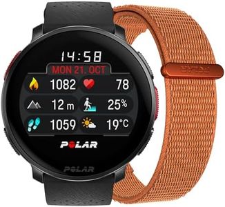 POLAR Vantage V3, Sport Watch with GPS, Advanced Heart Rate Monitor, and Extended Battery Life, for Men and Women, Offline Maps, Running, Triathlon, Black, Orange Hook & Loop