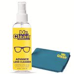 Mr. Clean Lens Cleaner 100ml with 1 Microfiber Cloth| Streak-Free Glass Cleaner for Eyeglasses, Sunglasses, Camera Lenses, Screens and Binoculars | Safely Cleans Fingerprints, Dust & Oil