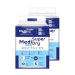 MediSuperDry Unisex Adult Diaper Pants Small (S) Size, Adult Pull-Ups, High Absorbency, Elastic Waist Size (52-82 Cm | 20-32 Inches), 20 Pieces, Pack Of 2