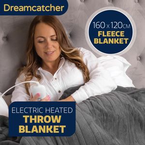 Dreamcatcher Heated Throw Blanket – Grey Electric Fleece