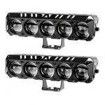 AutoBizarre Car Motorcycle 12V Headlight Led Projector Lamp Dual Color Yellow White Fog Light Metal Body Spotlight Universal for All Bikes Cars SUVs etc. (5 LED, 2 Pcs)