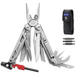 ROCKTOL Multitool, 22-in-1 Multi Tool Pliers with Fire Starter, Emergency Whistle, Glass Breaker, Safety Locking and Nylon Sheath for Survival, Camping, Hunting, Hiking