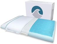 Bluewave Bedding Super Slim CarbonBlue Max Cool Gel Memory Foam Pillow for Stomach and Back Sleepers - Thin, Flat Design with Advanced Cooling (3.25-Inch Height, Standard Size)