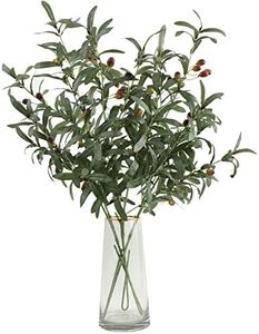 Apeair Artificial Olive Branch Plants, 3pack 40inch Faux Olive Silk Green Leaves and Fake Tree Branches Stems Bushes for Home Decor, Weddings, Party, Vase Decorative Floral Arrangement (3pcs)