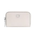 Coach Womens Small Zip Around Card Case, Chalk, Small