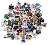 50pcs Starwars Sticker Pack Perfect for Laptop Computer Car Water Bottle Travel Case Guitar Luggage Motorbikes (Water Resistant, Scratch Resistant, Residue-Free Removal) (Starwars)