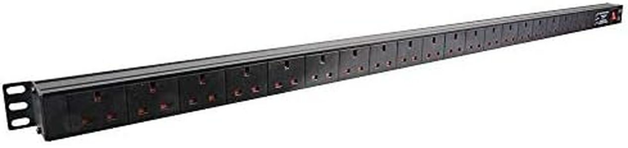 Dynamode 20 Way vertical 13A Switched Power Distribution Unit (PDU) For Server Cabinets And Data Centers Multi Plug Power Strip Electric Charging Station. Surge Protector, 1.8M Cable