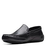 Clarks Collection Men's Markman Seam Driving Style Loafer, Black Leather, 12 Medium US