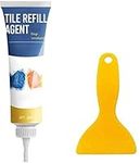 Nihexo Tile Grout Squeeze Tube, Tile Grout Restoring Agent, Waterproof Tile Grout and Sealer Colorant, Tile Grout Restoring Agent Tile Refill Agent with Scraper (20ml)