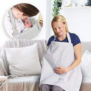 Couverture Allaitement Bebe avec Poches - Couverture Bebe Douce et Respirante - Couverture d'Allaitement Bébé (Blanche)
