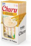 INABA Churu Cat Treats, Grain-Free, Lickable, Squeezable Creamy Purée Cat Treat/Topper with Vitamin E & Taurine, 0.5 Ounces Each Tube, 24 Tubes (4 per Pack), Chicken Recipe