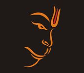 STR Stickers Hanumanji Face Cut Out Reflective Radium Stickers Self Adhesive Car Propose (5.5X9.5 inch) Orange Red Tilak Color