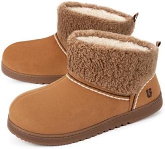 LongBay Women’s Slipper Boots Warm Bootie Gifts House Shoes Camel US5-6