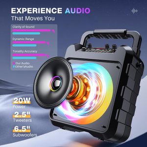 Dislocati Karaoke Machine with 2 Wireless Mics – Portable Bluetooth PA Speaker with Lights, TWS, USB, AUX for Home Party
